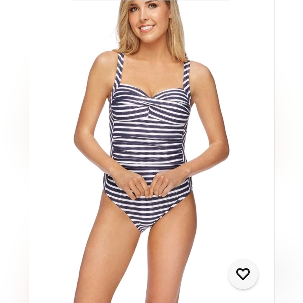 Niptuck Sorrento Stripe‎ Joanne One Piece Swimsuit Padded cups,Slimming,Size 12